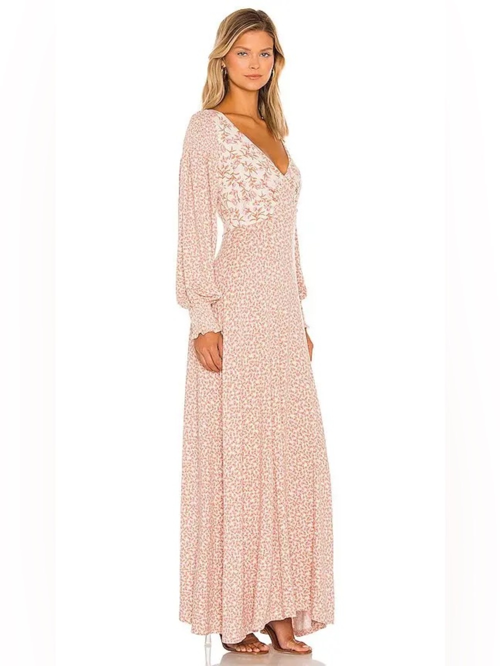 Free People Love Story pink maxi dress garden party